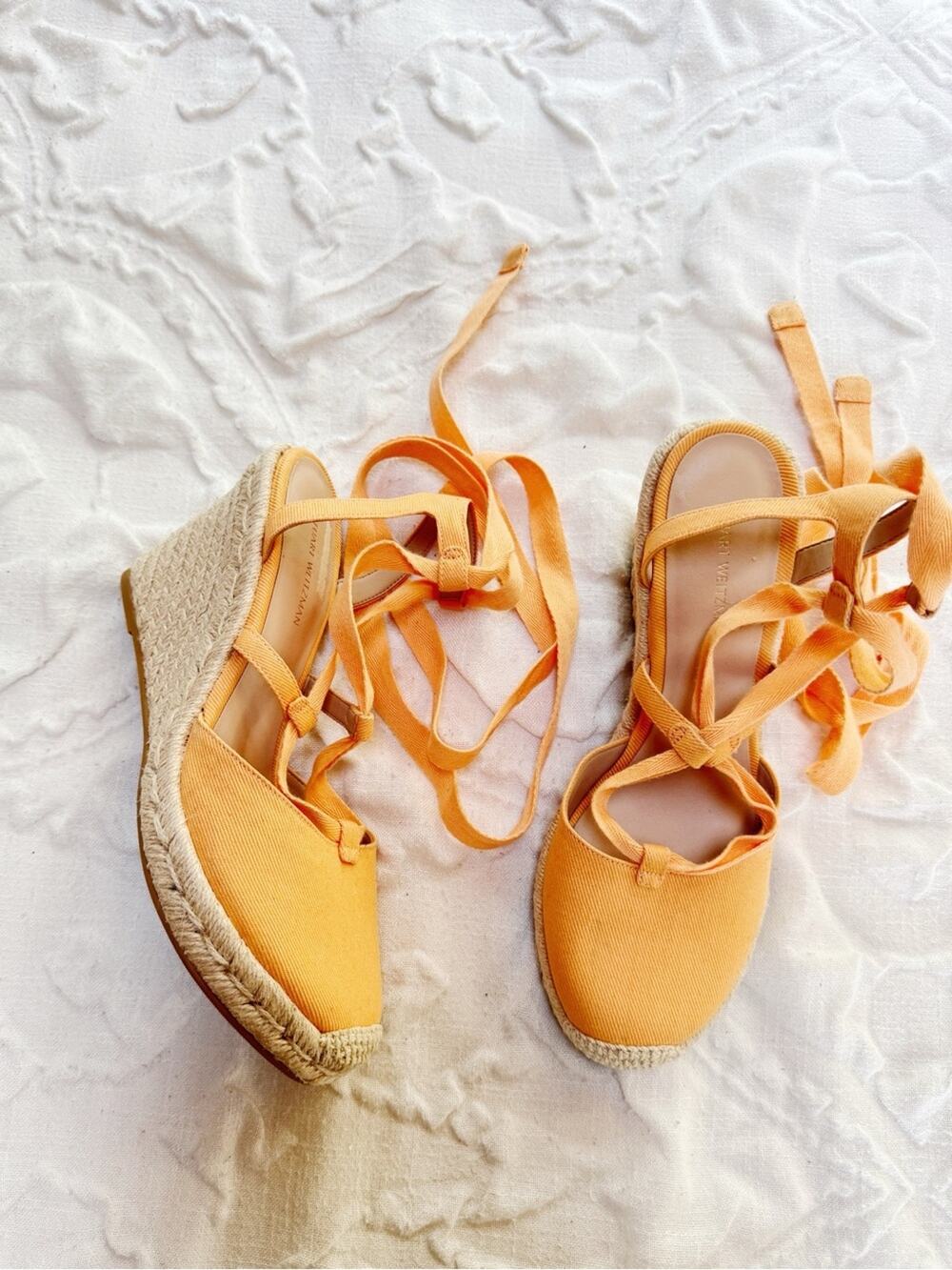 Stuart Weitzman Mango Lace Up Espadrilles Size 7.5